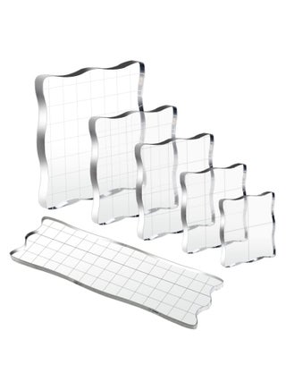 Clear Acrylic Stamp Block Set with Grid Lines - 6 Assorted Sizes for Scrapbooking, Crafts & Card Making, Perfect Decorative Stamps - pzsku/Z88D5AD6096B200F6FD14Z/45/_/1723081545/8030eb20-b90f-4d39-ab61-0fa388c991f2