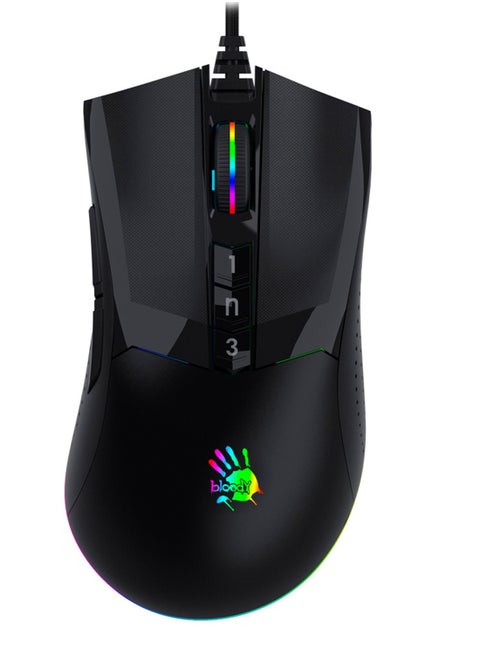 W90 Max Gaming Mouse -4 Core Activated RGB  – BC3332-A 10K Sensor – 10,000 CPI – 250 IPS – 4 Types LOD Setting Switch – 2000 Hz Report Rate – 4M Onboard Memory – Dual-Injection Rubber Wheel