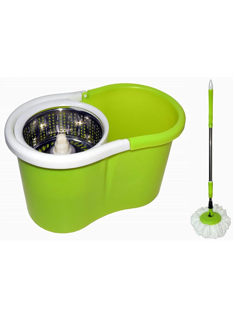 360 Degree Rotating Mop, Steel Center with Bucket, Green, 2018-027-2 - Image 1