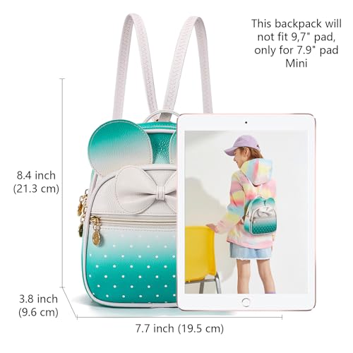 KL928 Girls Mini Backpack Bowknot Polka Dot Cute Small Daypacks Convertible Shoulder Bag Purse for Women - Image 2