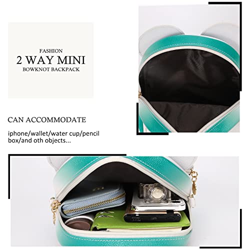 KL928 Girls Mini Backpack Bowknot Polka Dot Cute Small Daypacks Convertible Shoulder Bag Purse for Women - Image 4
