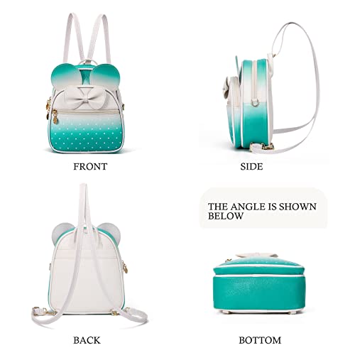 KL928 Girls Mini Backpack Bowknot Polka Dot Cute Small Daypacks Convertible Shoulder Bag Purse for Women - Image 5