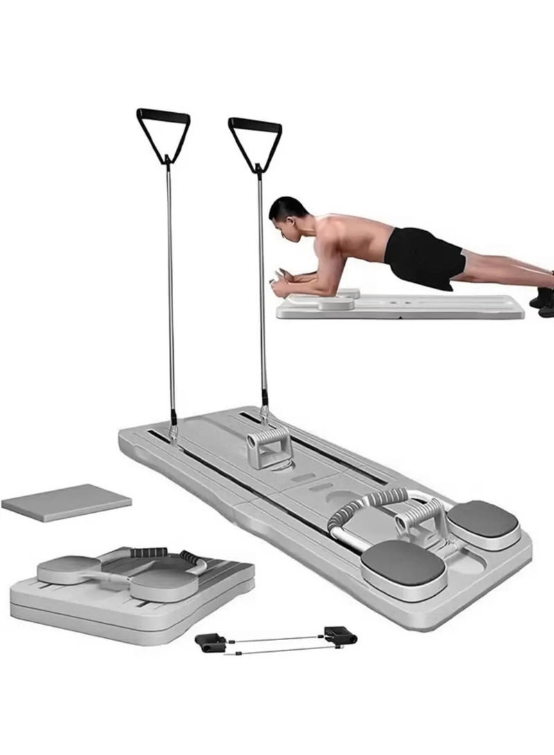 فيتنس ورلد لوح بيلاتيس - مجموعة إصلاح بيلاتيس ، لوح إصلاح بيلاتيس قابل للطي متعدد الأغراض للمنزل، لوح انزلاقي 5 في 1 لتمارين بيلاتيس - Image 1
