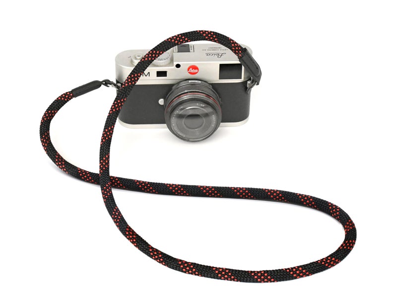 Eorefo Camera Strap Vintage 100Cm Nylon Climbing Rope Camera Neck Shoulder Strap For Micro Single And Dslr Camera (Black/Red) - Image 3