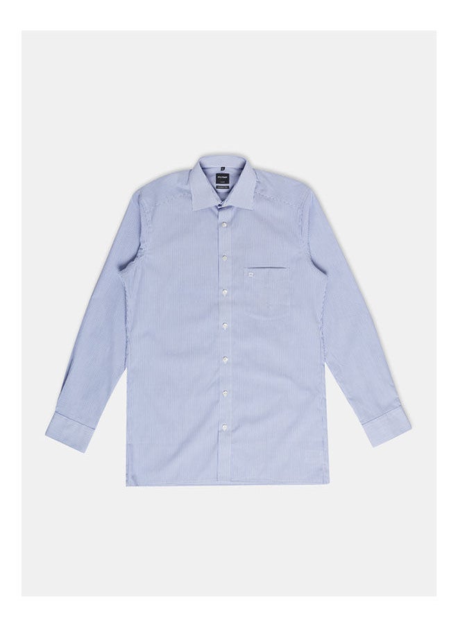 Olymp - Collared Neck Long Sleeve Stripes Shirt - Image 1