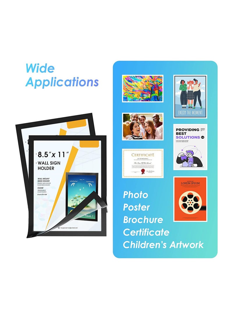 4 عبوات حامل لافتات مغناطيسية ، حامل لافتات مغناطيسي ذاتي اللصق ، حامل مستندات مغناطيسي لمتجر ملصقات مكتب نافذة الحائط ، مقاس A4 - Image 5