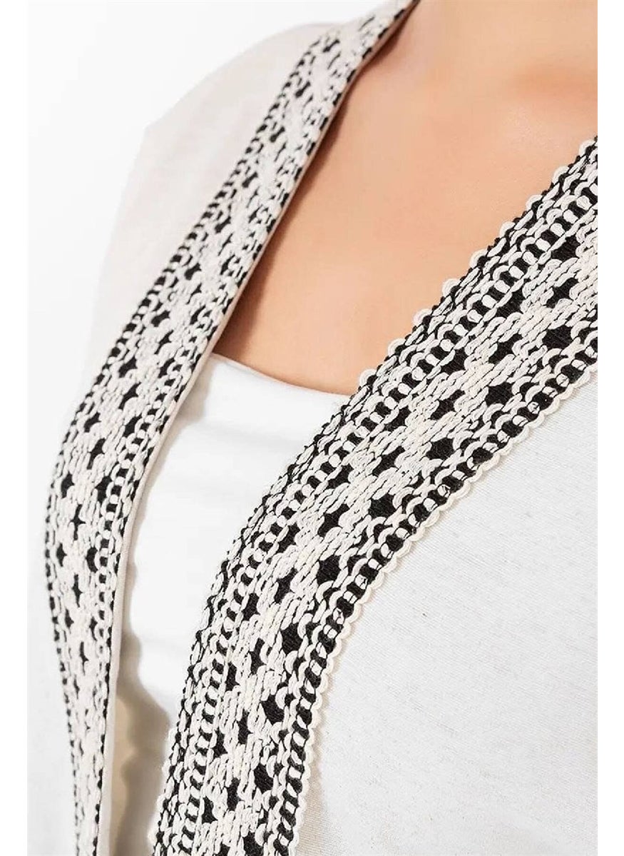 Garmoda Kimono Embroidered Kimono Linen Kimono Indian Kimono New Season Kimono Kaftan  - Image 3