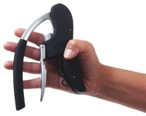 Franmara Black Stainless Steel Lever Style Speed-Pull Decorker with Built-in Foil Cutter - Image 2