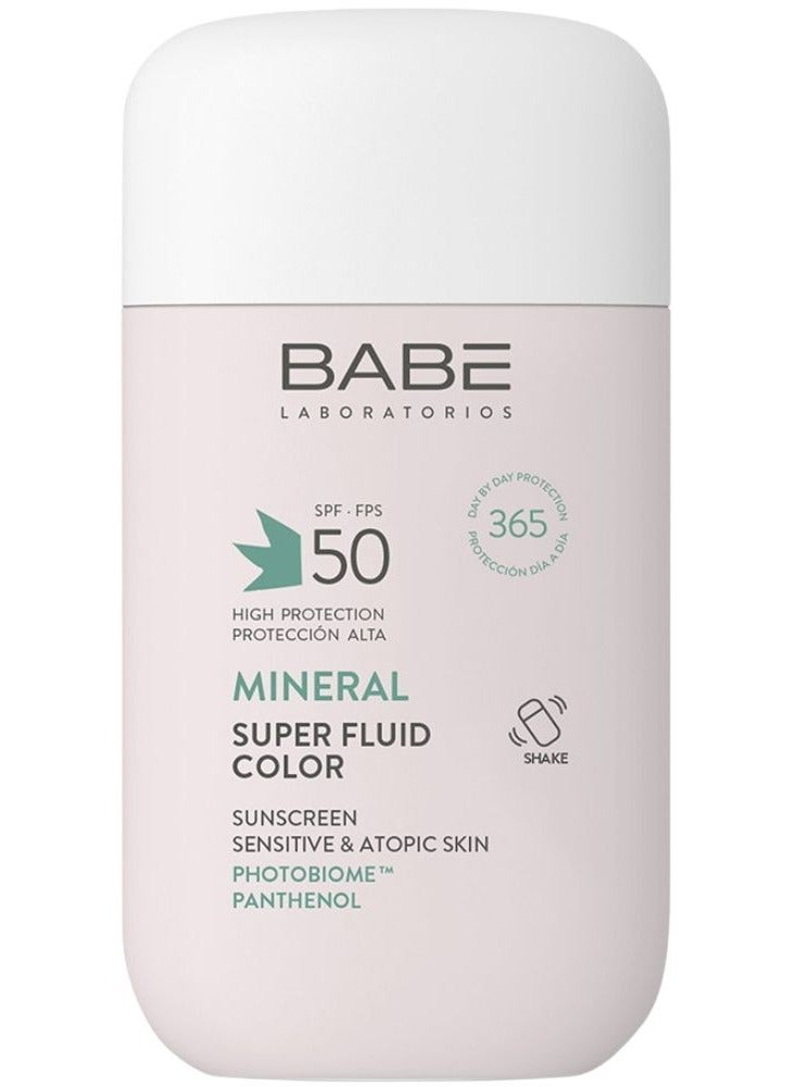 Babe Laboratorios Babé Super Fluid Mineral Sunscreen SPF50 for Sensitive and Atopic Skin Color 50ml - Image 1