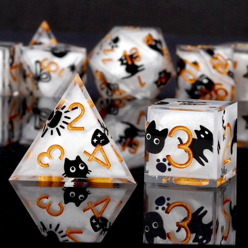 Haxtec DND Dice Set Sharp Edge Resin Dice Set with Dice Case D and D Dice Polyhedral DD Dice Set for TTRPGs Compatible with Dungeons and Dragons DND Gift - Image 3