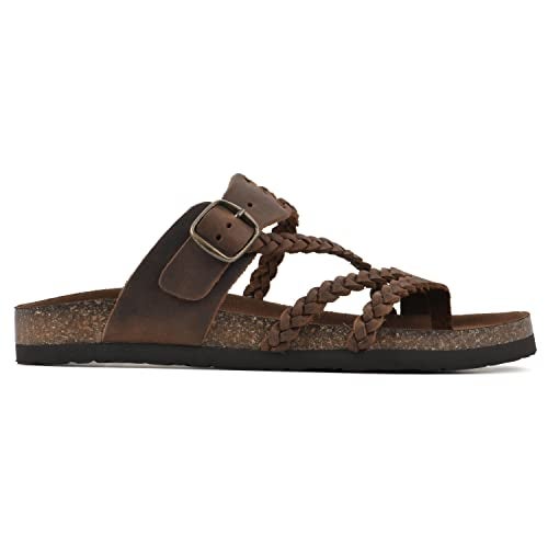 WHITE MOUNTAIN Women's Hayleigh Footbed Sandal, Brown/Leather, 9 M - Image 3