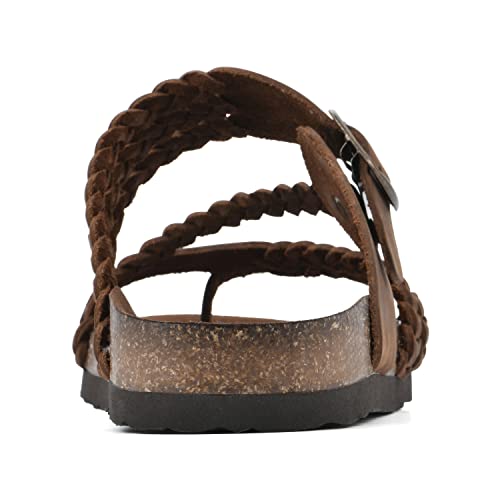 WHITE MOUNTAIN Women's Hayleigh Footbed Sandal, Brown/Leather, 9 M - Image 5