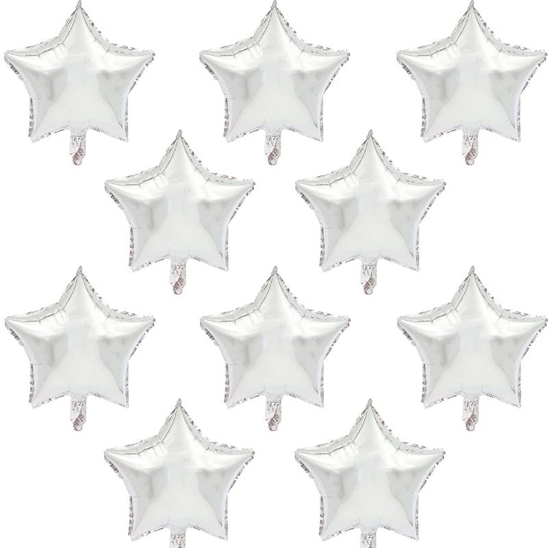BEISHIDA 30 Pcs 18 Silver Star Balloons Foil Balloons Mylar Balloons for Birthday PartyWeddingValentines Day engagement partyChristmasBaby Shower Backdrops Decorations - Image 3