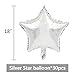 BEISHIDA 30 Pcs 18 Silver Star Balloons Foil Balloons Mylar Balloons for Birthday PartyWeddingValentines Day engagement partyChristmasBaby Shower Backdrops Decorations - Image 2