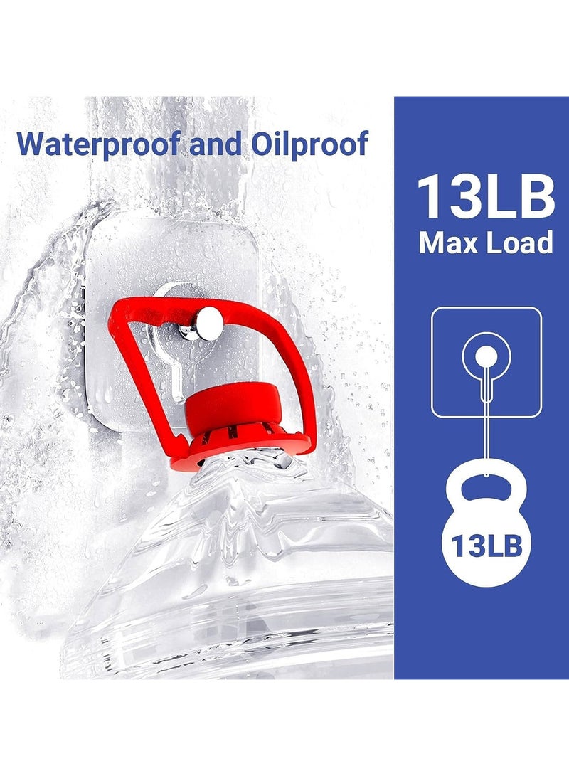 Adhesive Hooks Heavy Duty, 20Pcs Wall Hooks for Hanging, Wall Hangers without Nails, 2 in 1 Screw Free Sticker for Wall Mount Shelf, Waterproof Rustproof Wall Hook for Bathroom Bedroom Picture Hanger - Image 2