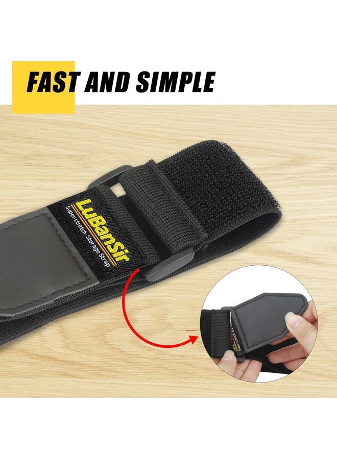 LuBanSir Cinch Straps - 2" x 18" (12 Pack) Elastic Hook and Loop Storage Straps with Buckle for Bicycle, Truck, Boat and More for Extension Cords, Ropes, Hoses Organization - Image 3