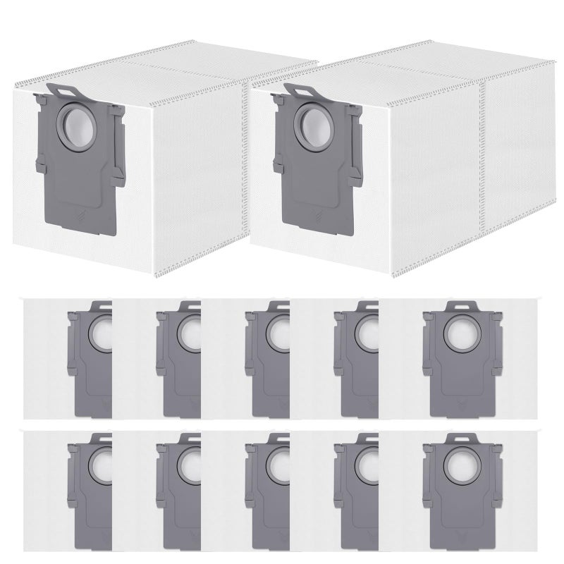 12 Pack Dust Bag for Roborock Qrevo QV 35AS5VSaros 10RQrevo EdgeS5AQrevo CurvXSProPlusCurv2 FlowS5XS8 MaxVQX Vacuum Cleaner 3 L Large Capacity Disposable Bags Replacement