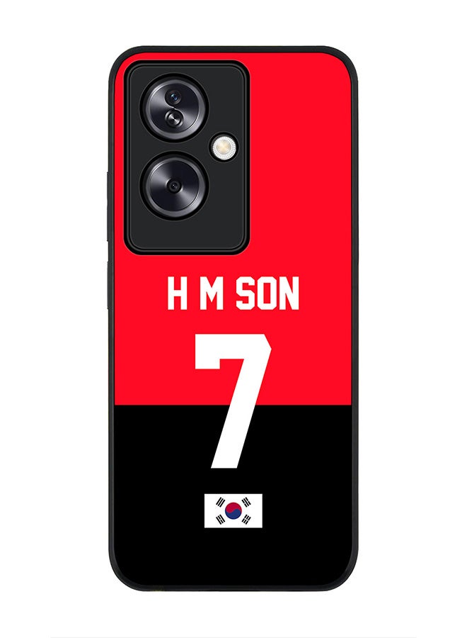 Stylizedd Rugged Black Edge Case for Oppo A79 5G, Slim fit Flexible Case Cover - Football Team - South Korea, Player Name - H M Son - Image 1