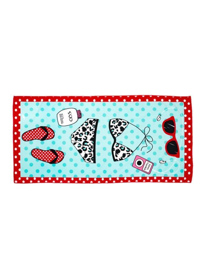 NIBEMINENT Microfiber Beach Towel Blue/Red/Black 70X140cm - Image 1