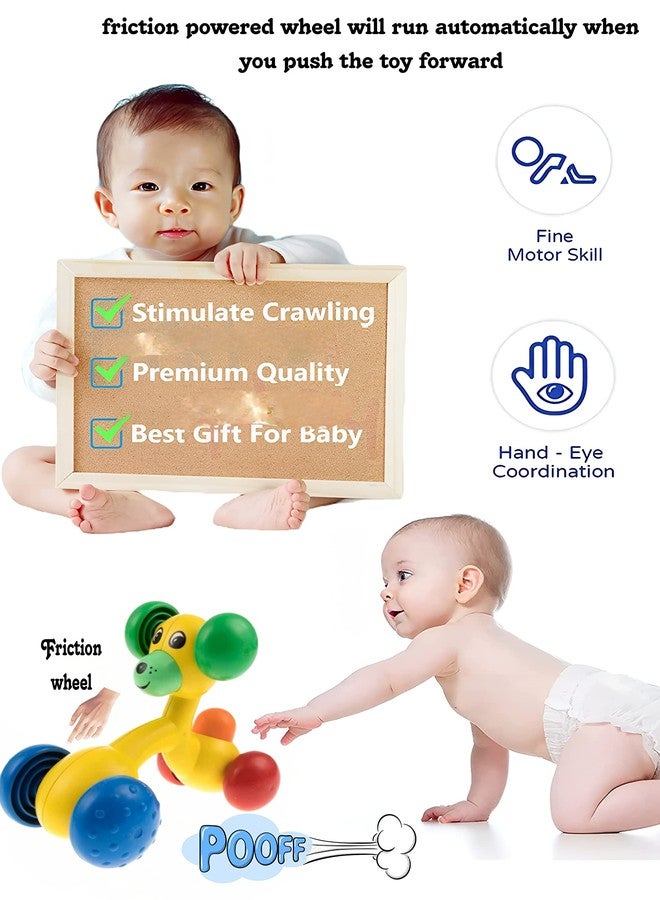 COSMOBABY لعبة كلب احتكاكية من كوزموبابي، جرو لطيف بثلاثة وجوه، لعبة تمثيل الأدوار | أصفر - Image 2