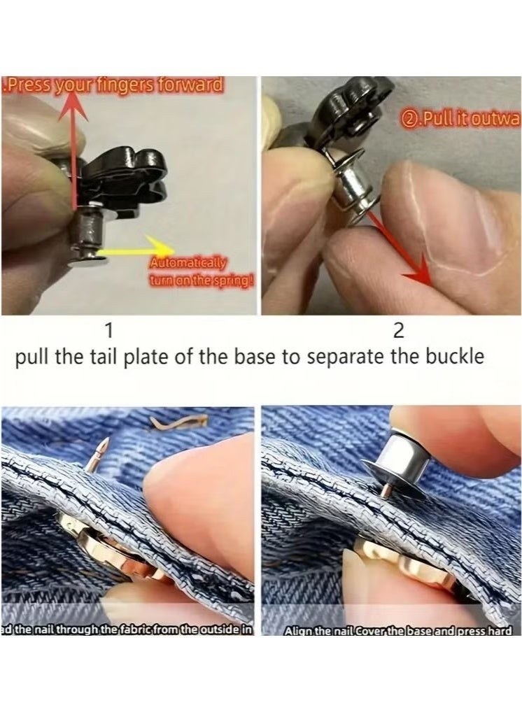 A Half Set Of Pants Tightener, Butterfly Jeans Button Loose Jeans, Adjustable And Detachable Pants Clip For The Waist, Seamless Button To Make Jeans Smaller - Image 2