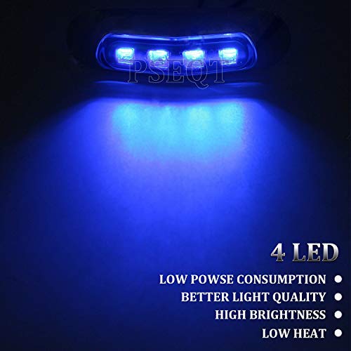 PSEQT 3.8'' Waterproof LED Lights - Courtesy, Interior, Deck, Navigation, Transom, Stern, Cabin Lighting for Pontoon, Fishing Boat, Kayak, Sailboat, Bass Boat - 12V/24V (Blue, 4Pcs) - Image 4