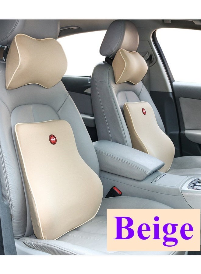 Generic Car headrest Pillow,Car Neck Pillow,Car Pillow,Car Neck Support Pillow,Car Seat Neck Pillow,Neck Pain Relief,Cervical Support Pillow,Pure Memory Foam Car headrest Pillow,Washable Cover,Car Headrest Pillow for Ergonomic Design,Support Cervical Headrest with Adjustable Strap(Beige) - Image 4