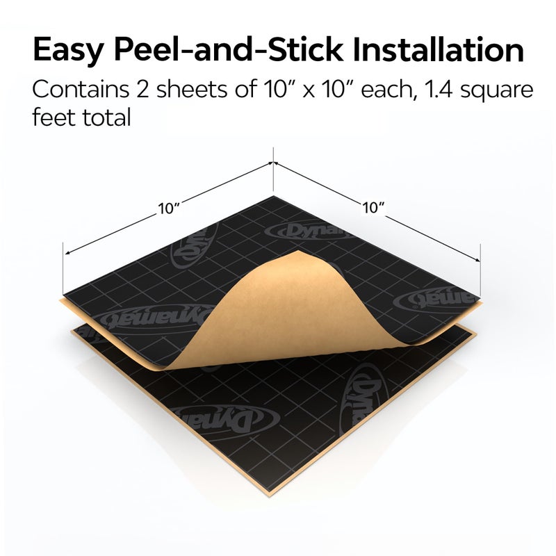 Dynamat Xtreme Sound Deadening Car Insulation Speaker Pack 10415 – Pre Cut Noise Dampening Kit for Audio Speakers – Easy Self Adhesive Install – Made in USA – 2 Sheets 10”x10” Each, 1.4 sq ft total - Image 4