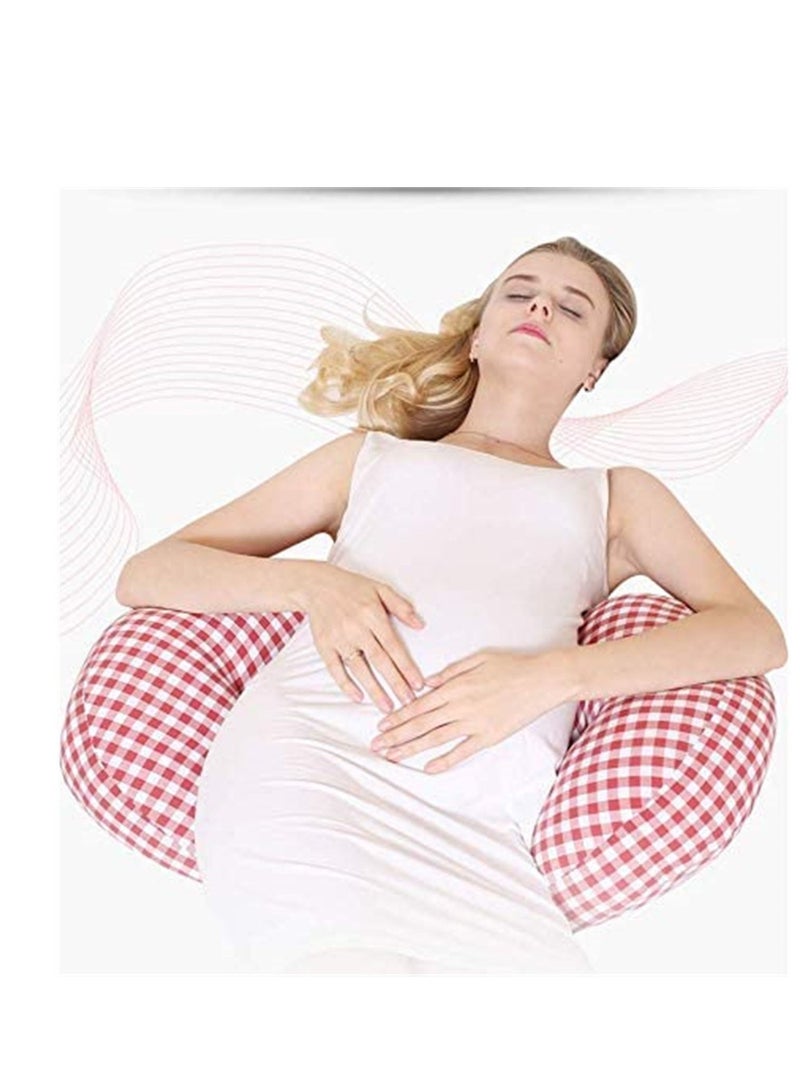 Side Sleeper Pregnancy Support Pillow Double Wedge for Both Bump and Back Adjustable Center Panel According to Body Size  - Image 1