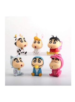 Geekmonkey Geekmonkey Cute Shini chaa Set of 6 Pcs, Miniatures Cake topper(Shin Toy (Set of 6))  - Image 1