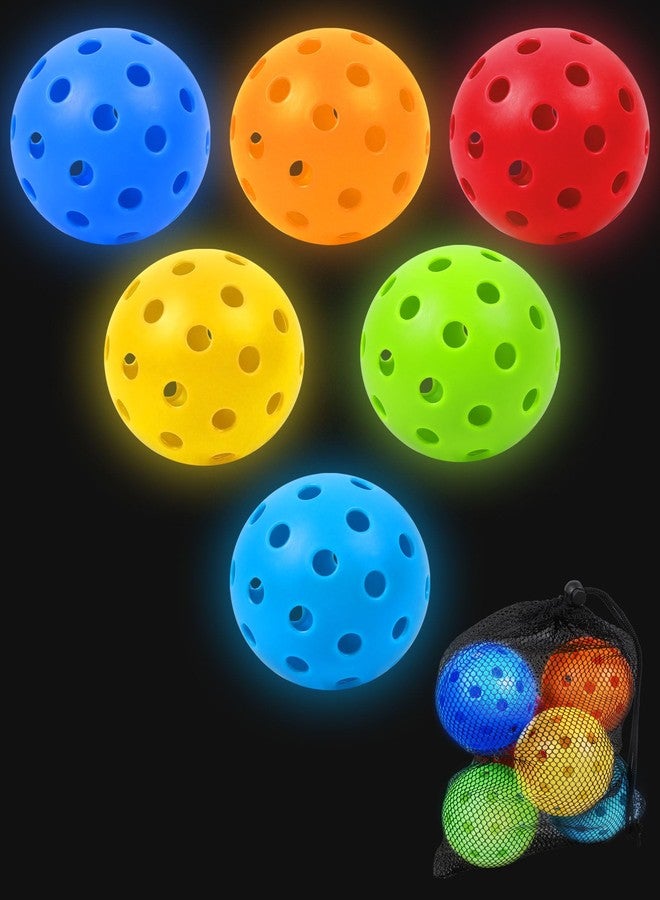 HOTWIND 6 Pack Glow in The Dark Backyard Golf Balls 3" Replacement Practice Balls with Storage Bag Fun Night Golfing Gift for Men Women Family Outdoor Party Play - Image 1