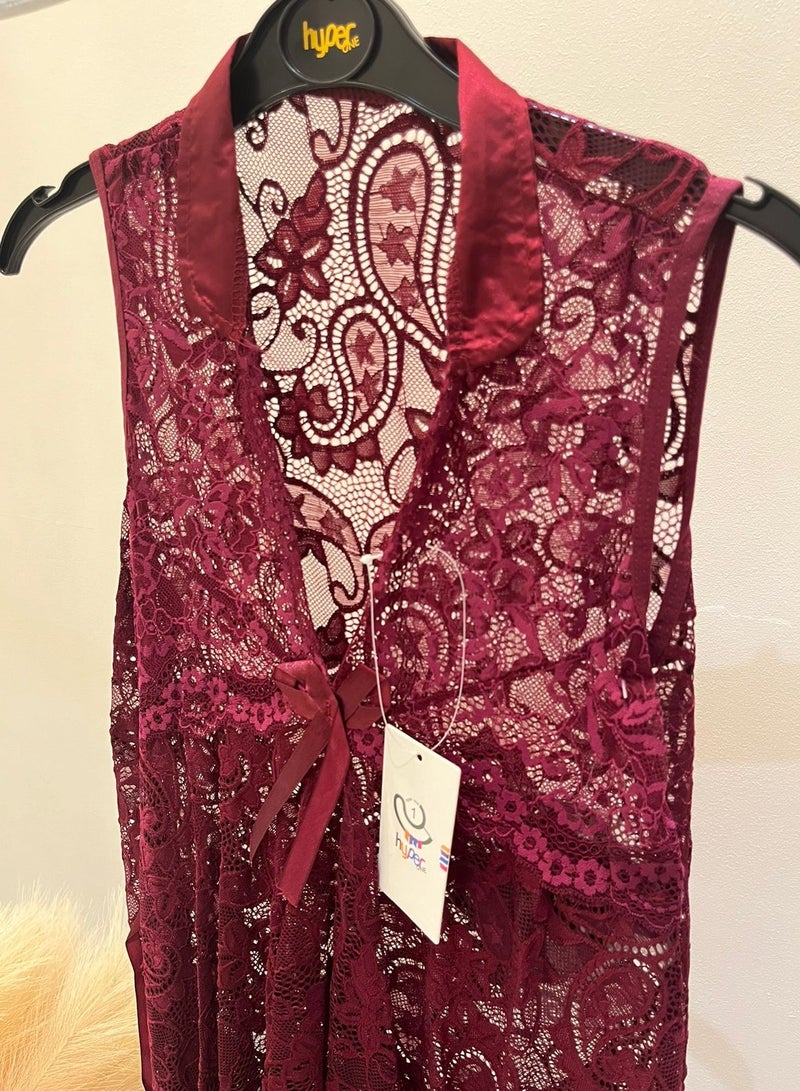 Hyper One French Design Women's Nightgown  Maroon - Image 2