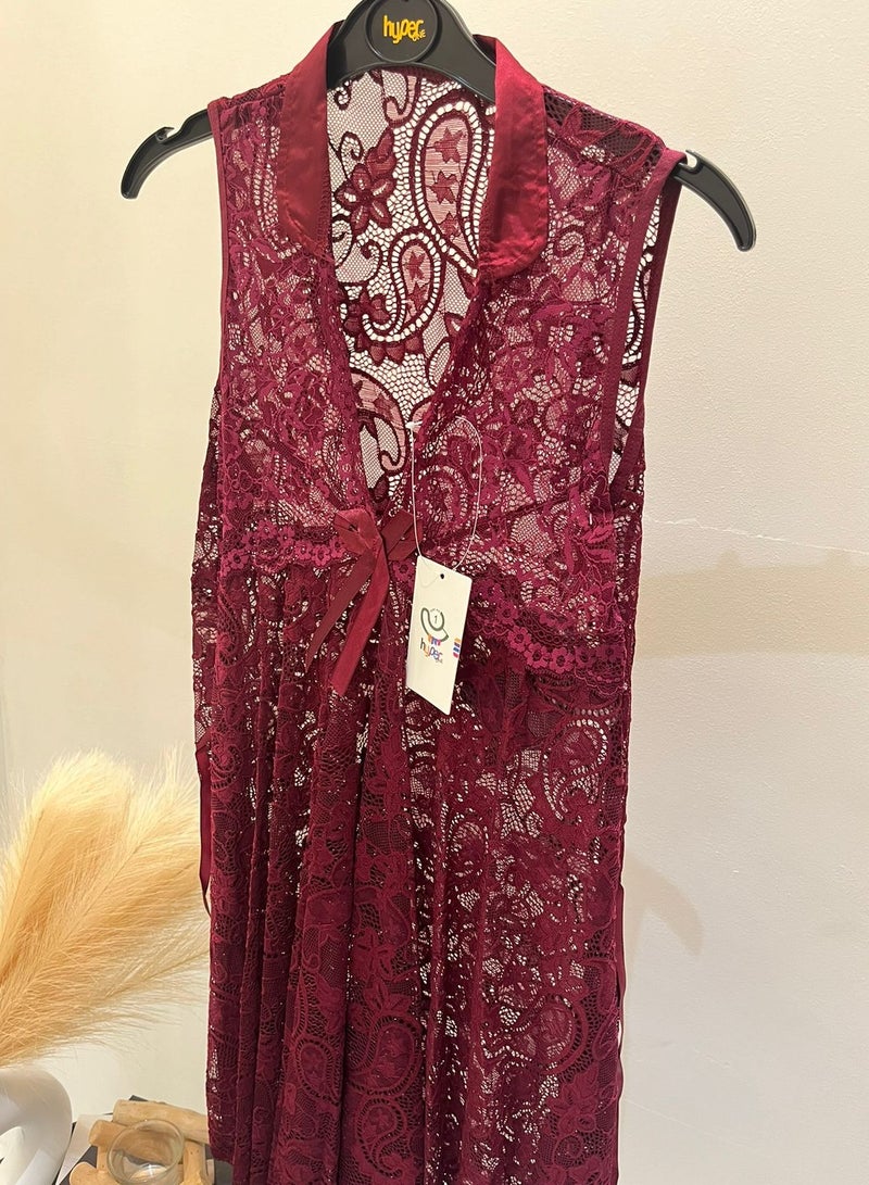 Hyper One French Design Women's Nightgown  Maroon - Image 3