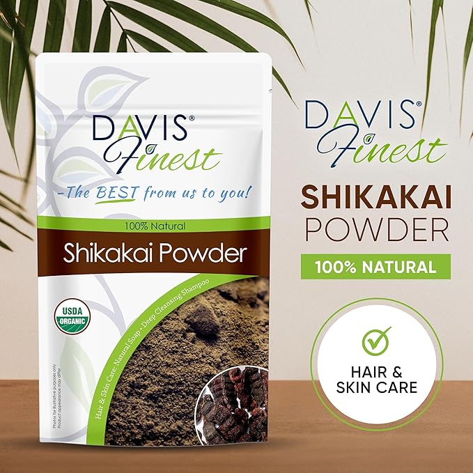 Davis Finest Davis Finest Organic Shikakai Powder 100g Ayurvedic Pure Natural Shikakai Shampoo SLSFree Body Wash Itchy Scalp Damaged Thinning Hair Promotes Hair Growth Vegan  - Image 2
