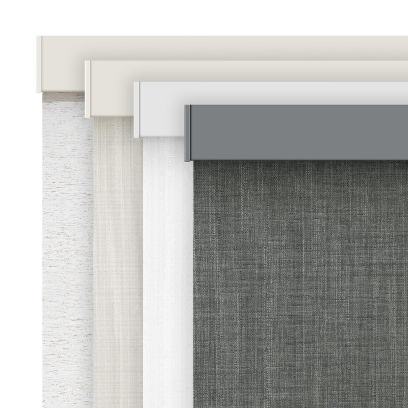 AOSKY Linen Roller Blinds Shades for Indoor Windows Pull Down Cordless Blackout Black Out Window Shade 24 Inch Blinds for Home Dark Grey - Image 1