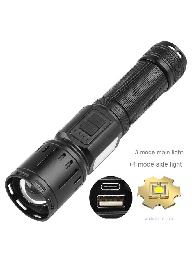 NIBEMINENT High Lumen LED White Laser Flashlight - Powerful Long-Range Waterproof Aluminum Alloy