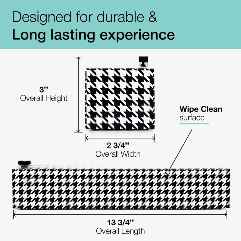 Chicwrap Houndstooth Refillable Plastic Wrap Dispenser - One 12" x 250' Roll of Professional Grade Plastic Wrap - BPA Free and Kosher Certified - Reusable Dispenser w/Slide Cutter - Image 4
