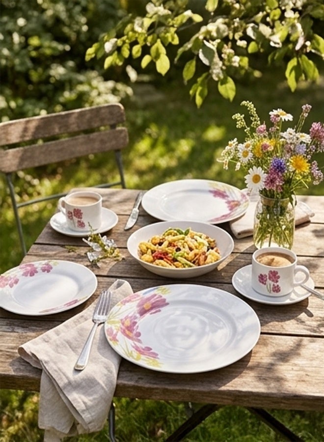 Timmy AB Flower Porcelain Dinnerware Set 20 Pieces | Elegant Floral Design Plates & Bowls | Durable Chip-Resistant Ceramic | Complete Tableware Set for Home & Dining Use - Image 3