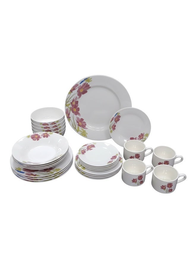 Timmy AB Flower Porcelain Dinnerware Set 20 Pieces | Elegant Floral Design Plates & Bowls | Durable Chip-Resistant Ceramic | Complete Tableware Set for Home & Dining Use - Image 1