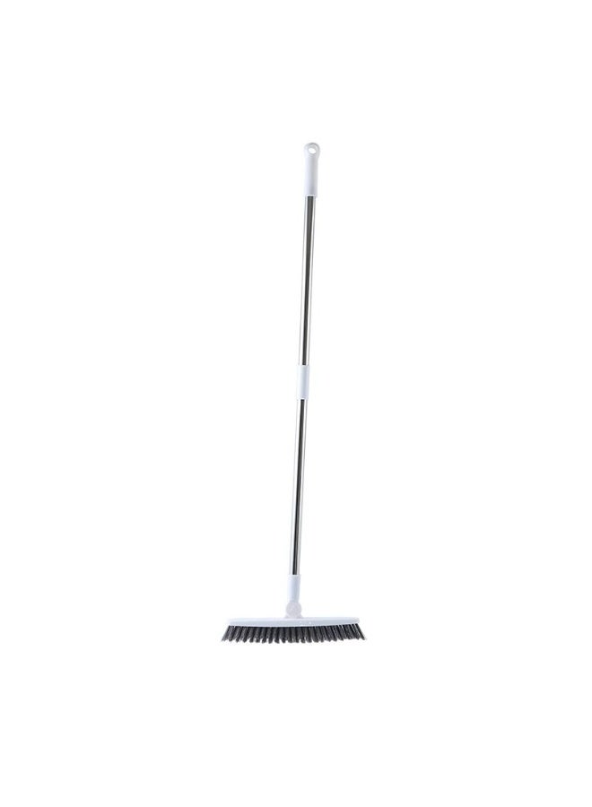 HOMESTAR Long Handle Multi-Functional Floor Brush - Stainless Steel V-Shaped Brush Head With 180° Rotation Detachable Brush Head, Tub And Tile Brush For Cleaning Bathroom,Patio,Kitchen,Wall And Deck With Hang Hole, White, 25*88.5 cm - Image 1