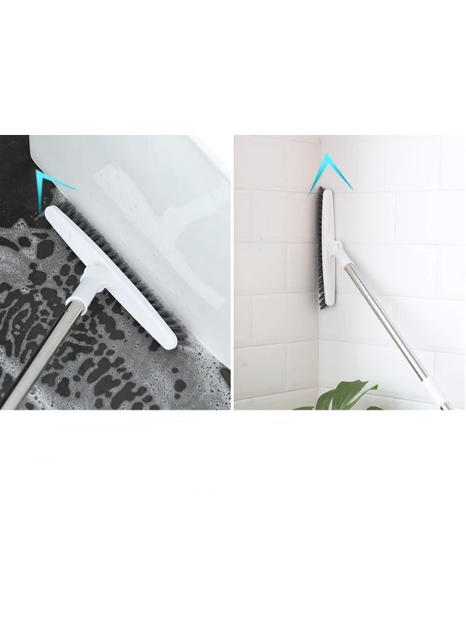 HOMESTAR Long Handle Multi-Functional Floor Brush - Stainless Steel V-Shaped Brush Head With 180° Rotation Detachable Brush Head, Tub And Tile Brush For Cleaning Bathroom,Patio,Kitchen,Wall And Deck With Hang Hole, White, 25*88.5 cm - Image 5
