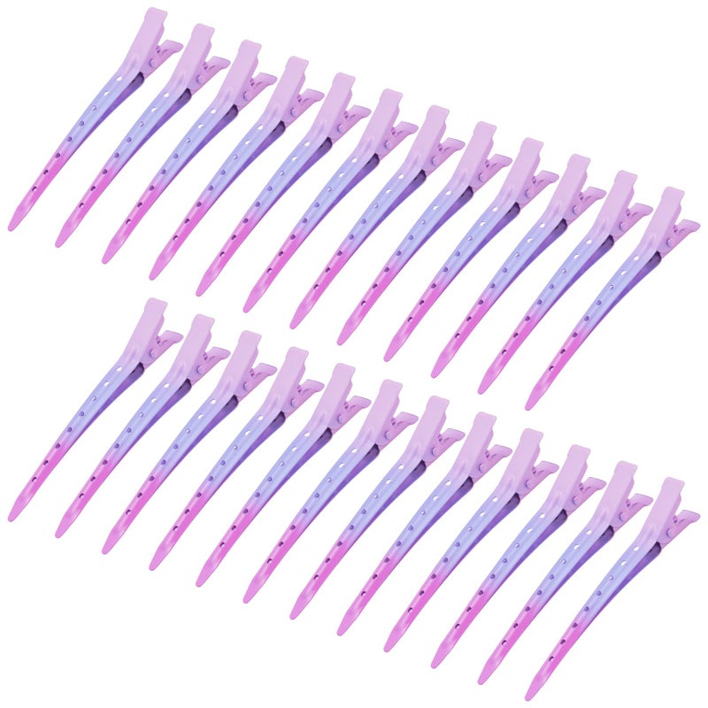 Bantoye 24 Packs Duck Bill Clips Bantoye 335 Inches Rustproof Metal Alligator Curl Clips with Holes for Hair Styling Hair Coloring Gradient Pink - Image 3