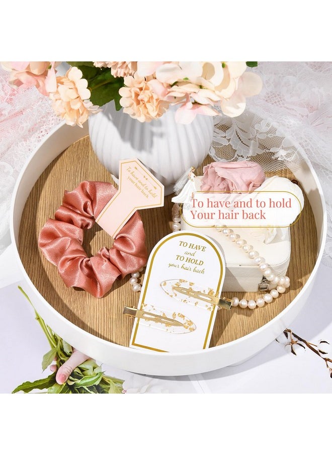Aileam - 12 Pcs Bridesmaid Proposal Gifts, Gold Glitter Hair Clips And Silk Satin Scrunchies, Bridal Shower Favors For Women Girls - Image 1