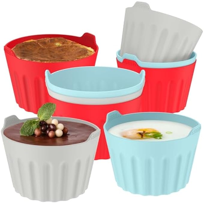 SWIUKPHE Air Fryer Egg Mold Reusable Nonstick Egg Bites Pan Alternative Egg Boiler Mold Cup9Pcs - Image 1