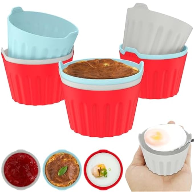 SWIUKPHE Air Fryer Egg Mold Reusable Nonstick Egg Bites Pan Alternative Egg Boiler Mold Cup9Pcs - Image 3