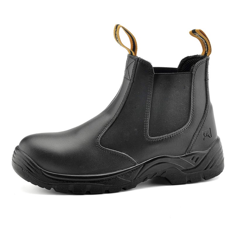 Safetoe SAFETOE Water Resistant Safety Work Boots [CE Certified] - 8025 Free Sock S3 Site Safety Shoes with Lightweight Fit Steel Toe Cap Black Waterproof Slip On Dealer Work Boots for Men & Women, 41 EU  - Image 1