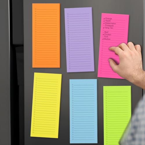 FLIPPED 6 Pack Magnetic Notepads, Notepads Grocery List Magnet Pad for Fridge,Full Magnet Back Design Notepad for Grocery Lists, Shopping Lists, to-Do Lists(240 Sheets) - Image 2