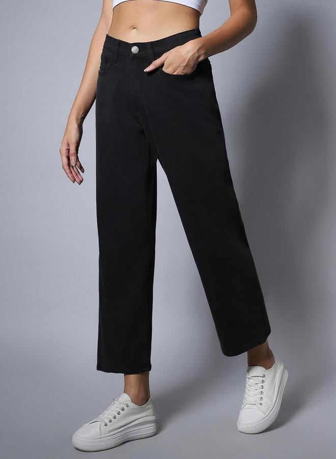 هاي ستار جينز نسائي بقصة داد فيت بتغسيل باهت ثقيل - Image 3