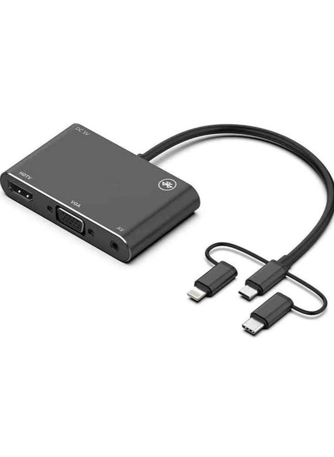 Generic ADAPTER 5in1 To HDTV/VGA/AV ADAPTER Mobile HD Screen Player Support Audio S and Android system  - Image 1