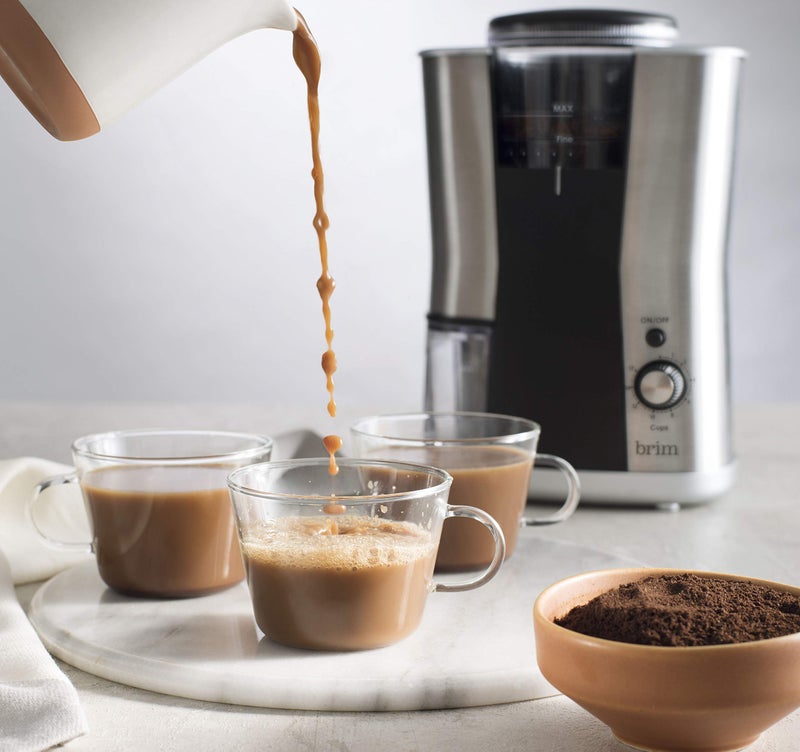 BRIM Conical Burr Coffee Grinder, Uniformly Grinds Beans for 1-17 Cups of Coffee, Features Removable Bean Container, 17 Precise Grind Size Settings, and Convenient Auto Shut Off, Stainless Steel/Black - Image 3